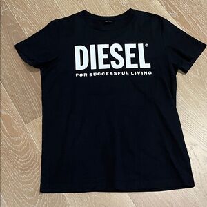 Diesel Black T-Shirt with White Lettering